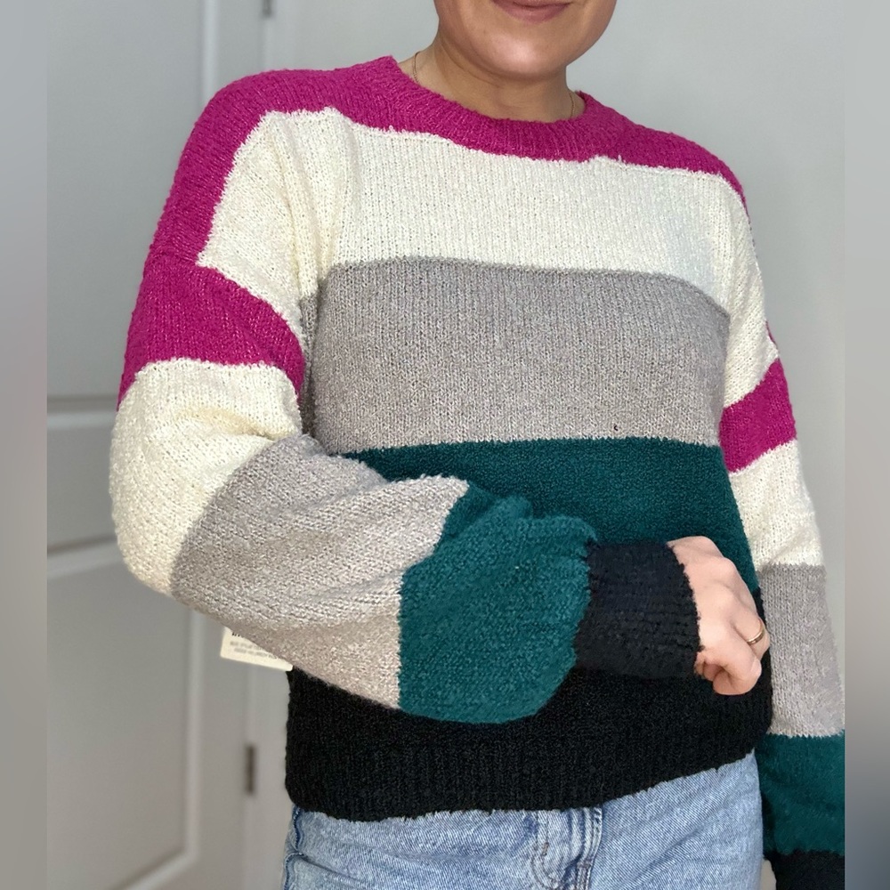 Multi Color Stripe pullover Sweater - Picture 8 of 9